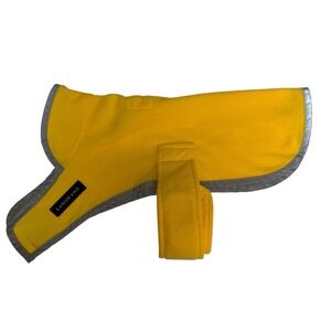 Lands End Yellow Fleece Dog Jacket Reflective Trim Small Adjustable Vest RN62830